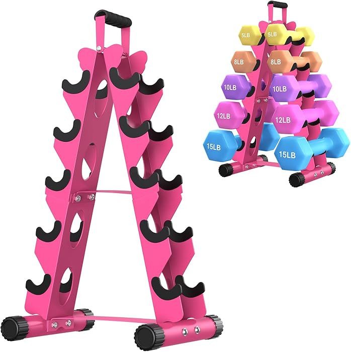 AmazeFan 5 Tier | 3-Tier Dumbbell Rack Stand Only, A-Frame Design Weight Rack with Handle, Weight... | Amazon (US)