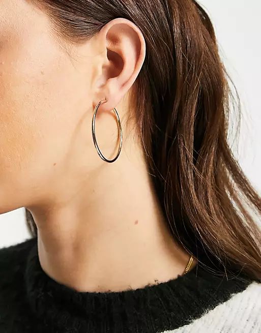 Weekday Grand recycled brass hoop earring in gold | ASOS (Global)