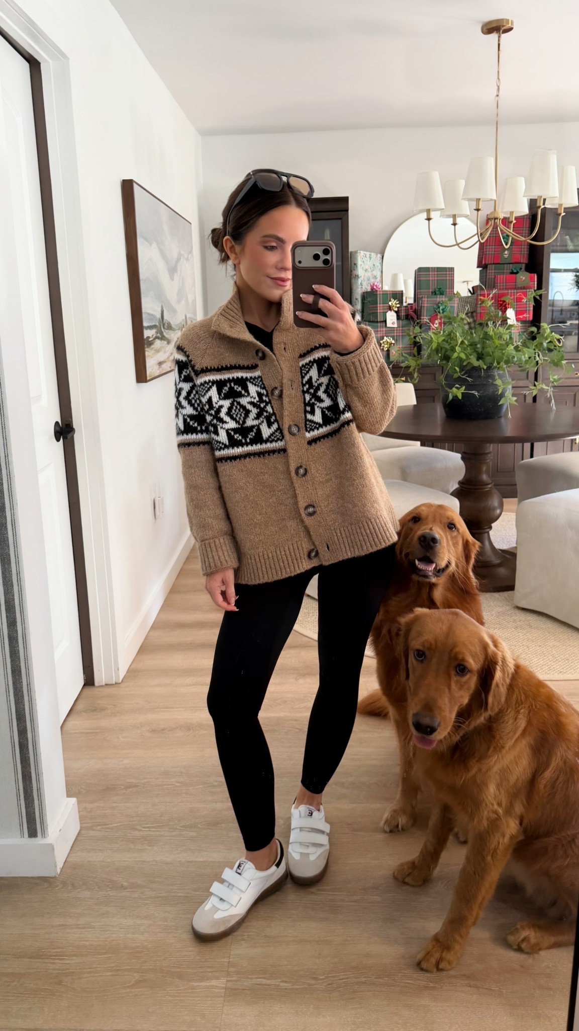 Cardigan in a medium- size up for oversized fit. It is wool so a little scratchy will need a shirt under 

Tshirt in small
Leggings in a xs 
Shoes true to size e


Casual cozy outfit inspo 🤍 wearing this fair isle cardigan sweater from Old Navy styled with black leggings, neutral sneakers from Amazon, and an easy everyday athleisure look that’s perfect for errands, school drop off, travel days, or casual weekends. This neutral winter outfit is comfy, affordable, and easy to recreate with budget-friendly basics. Love a good Old Navy sweater outfit, Amazon fashion finds, and comfortable mom outfit that still looks put together. Perfect for fall to winter layering, casual everyday outfits, and affordable capsule wardrobe staples.

✨ Old Navy cardigan
✨ Amazon sneakers & basics
✨ Casual neutral outfit
✨ Affordable everyday fashion

#OldNavyFinds #AmazonFashion #CasualOutfitInspo #NeutralOutfits #AffordableFashion #EverydayStyle #AthleisureOutfit #MomOutfitInspo #FallWinterOutfits #BudgetFriendlyFashion #AmazonFinds #OldNavyStyle


#LTKootd #LTKFindsUnder50 #LTKPetite