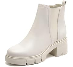 REDTOP Women's Chelsea Boots Elastic Chunky Block Heel Platform Lug Sole Ankle Booties | Amazon (US)