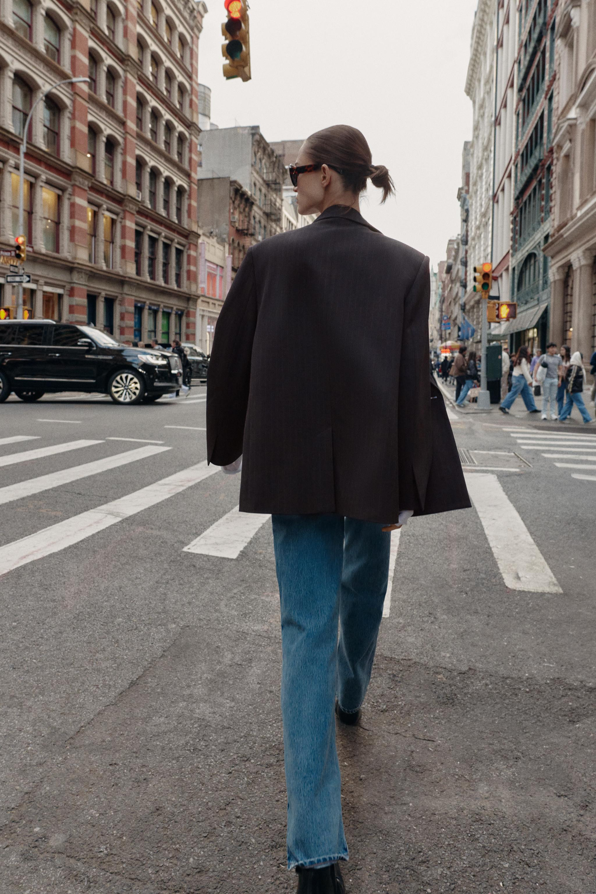 OVERSIZED DOUBLE BREASTED PINSTRIPE BLAZER | Zara US