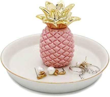 WANYA Ananas Ceramic Ring Jewelry Holder Decor Dish Organizer, Pineapple | Amazon (US)