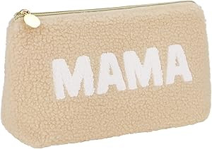 Ineowelly Cute Makeup Bag for Women, Teddy Makeup Pouch with Chenille Letter Patches, Mama Bag Co... | Amazon (US)