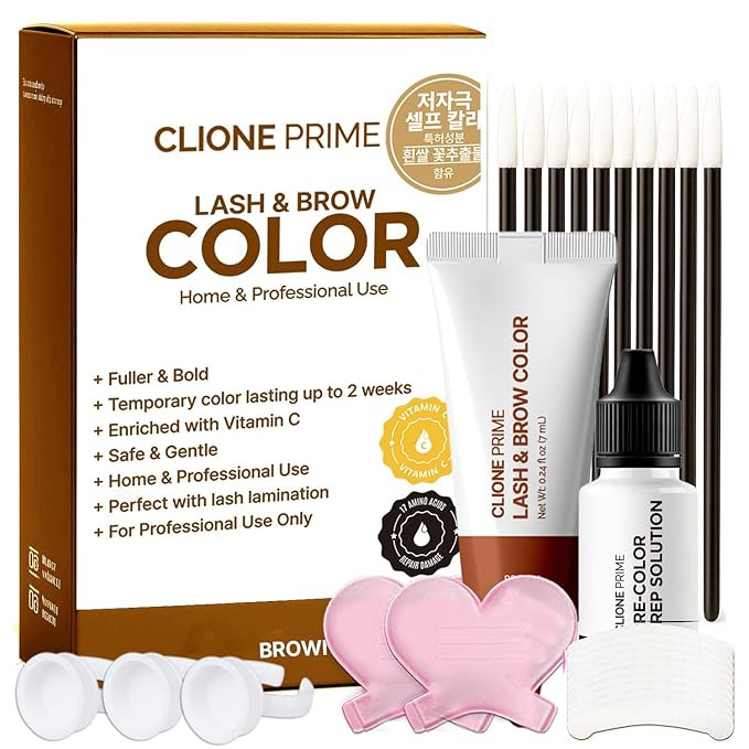 Korean Eye Brow Color Kit - Eye Lash Color Kit Brow Color for Eyebrows Lash Color Brown | Amazon (US)