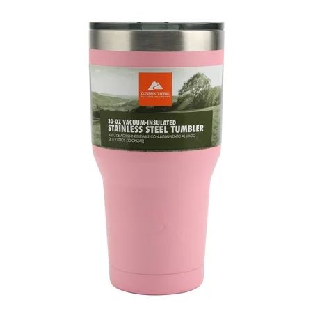 Ozark Trail 30-Ounce Double-wall, Vacuum-Sealed Stainless Steel Tumbler, Pink - Walmart.com | Walmart (US)