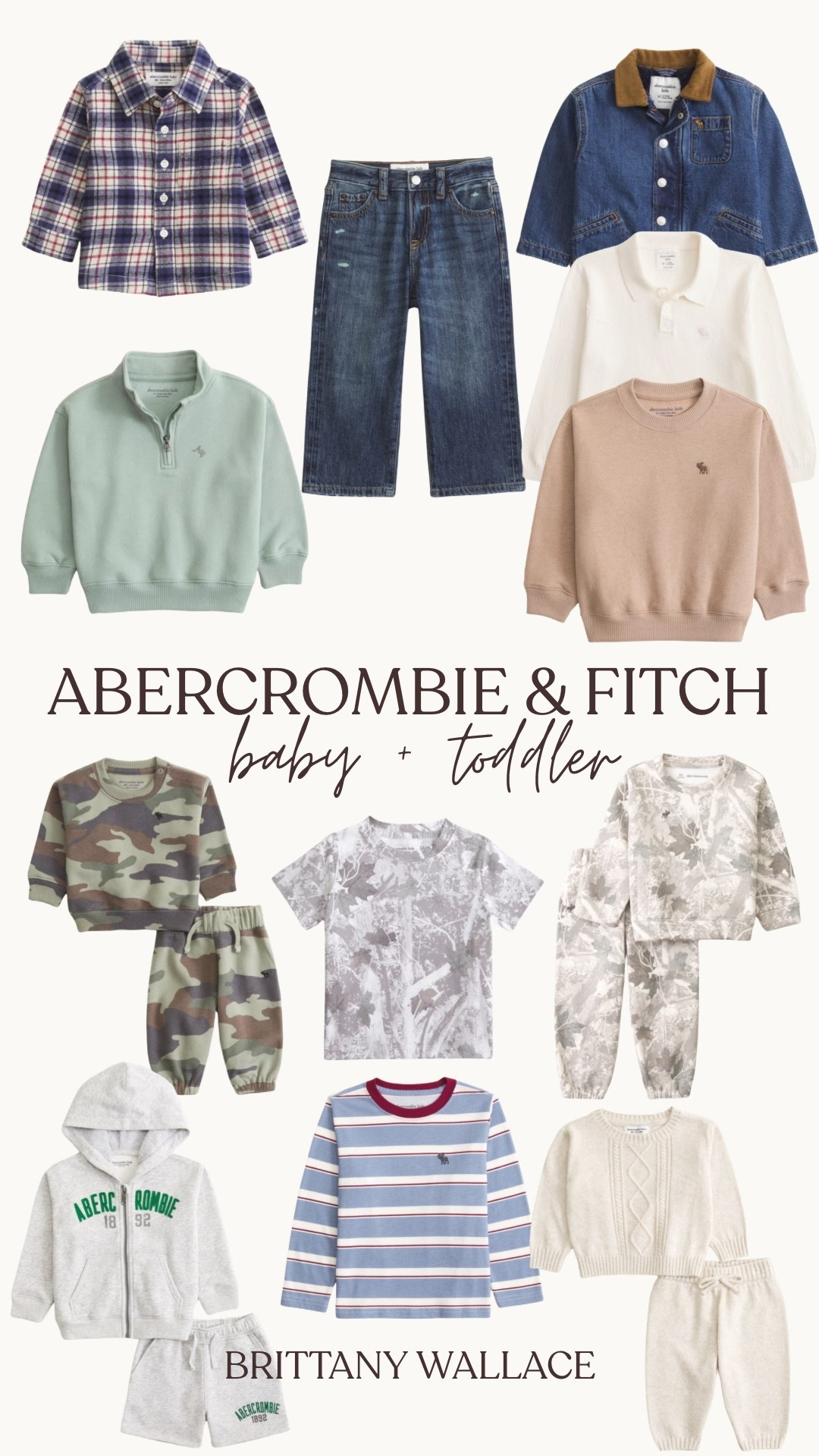 Abercrombie & Fitch is winning in the baby, toddler, and kids department! How CUTE!! 
baby boy, toddler boy, fall wardrobe, camo, toddler jeans, sweat sets, toddler shirts, baby boy style

#LTKBaby #LTKmomlife #LTKootd