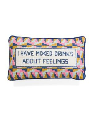 8x14 Mixed Drinks Needlepoint Pillow | TJ Maxx