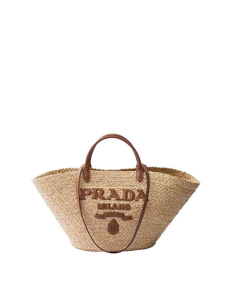 Prada Large Raffia and Leather Shopping Bag | Bloomingdale's (US)