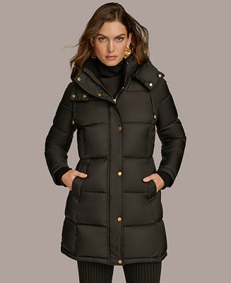 Donna Karan New York Women's Hooded Puffer Coat - Macy's | Macy's