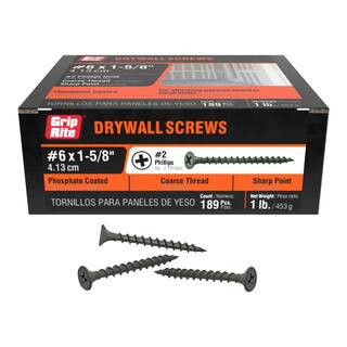 #6 x 1-5/8 in. #2 Phillips Bugle Head Coarse Thread Drywall Screw 1 lb. Box | The Home Depot