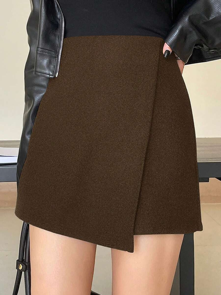 DAZY Women's Casual Solid Color Fitted High Waist Skirt | SHEIN