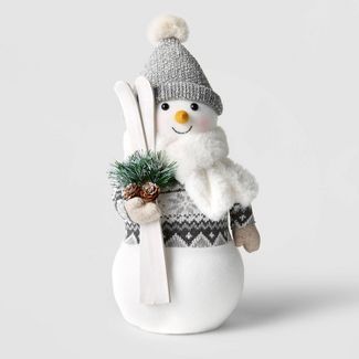 15" Fabric Snowman with Skis Decorative Figurine - Wondershop™ | Target