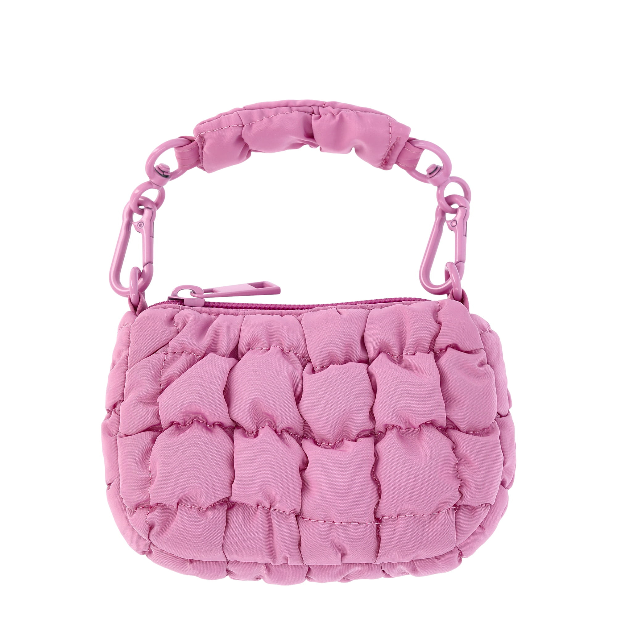 No Boundaries Women's Mini Quilted Hobo Bag Charm, Rosy Lilac | Walmart (US)