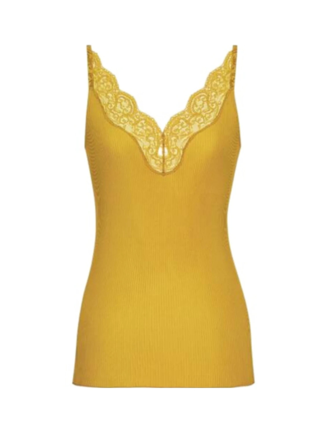 Saint Laurent Laced Ribbed Tank Top | Senser US