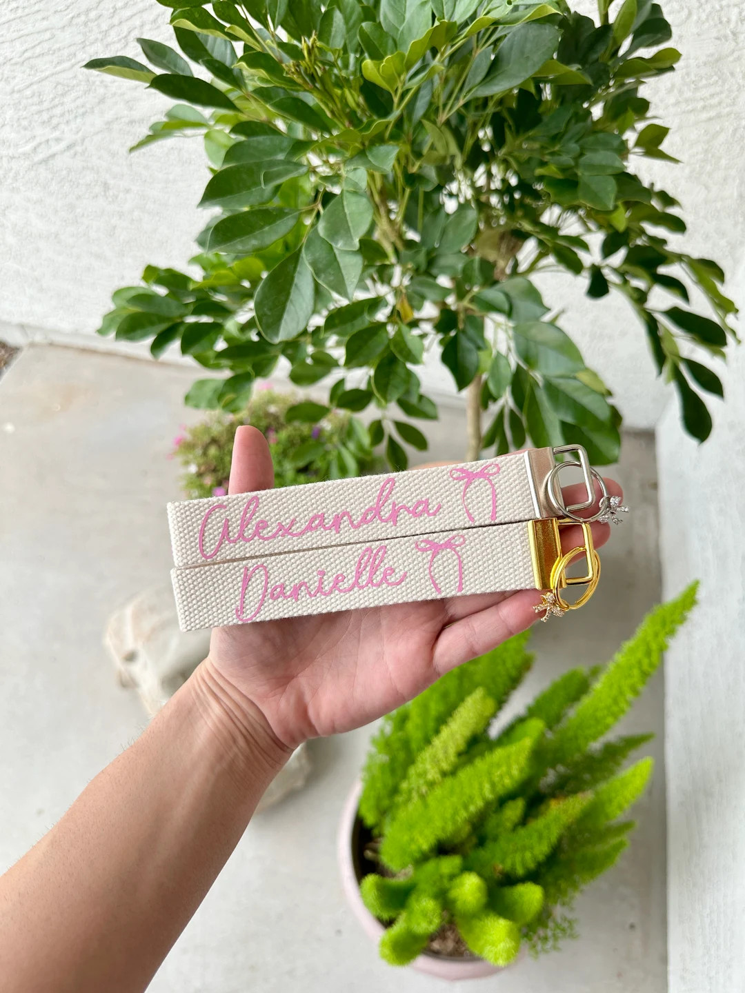 Personalized Bow Name Wristlet / Custom Name Keychain / Custom Keychain Wristlet / Personalized G... | Etsy (US)