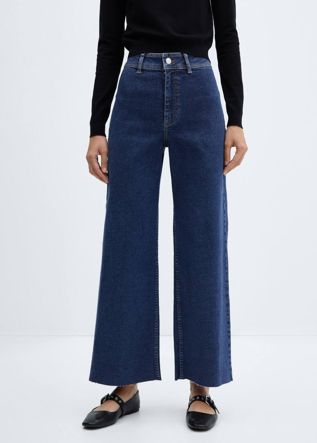 Jeans culotte high waist -  Women | Mango USA | MANGO (US)