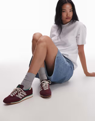 adidas Originals SL 72 OG trainers with crochet detailing in burgundy- exclusive at ASOS | ASOS (Global)