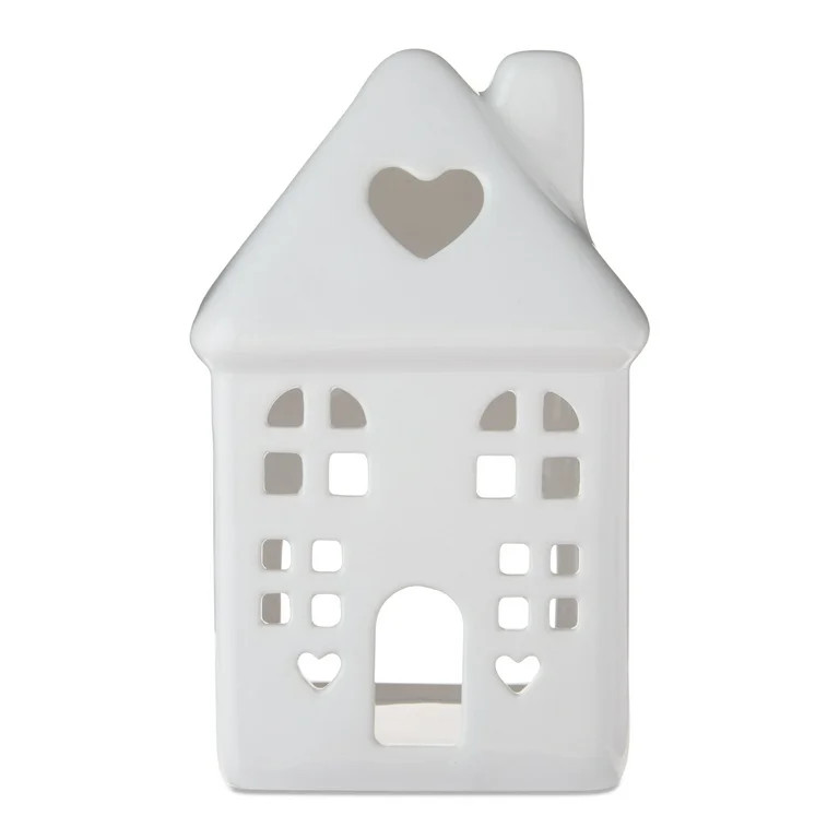 Ceramic House Tabletop Decoration, White, 6", Valentine's Day by Way To Celebrate | Walmart (US)