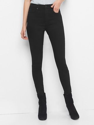 Gap Women Super High Rise True Skinny Jeans Size 24 Regular - Black rinse | Gap US