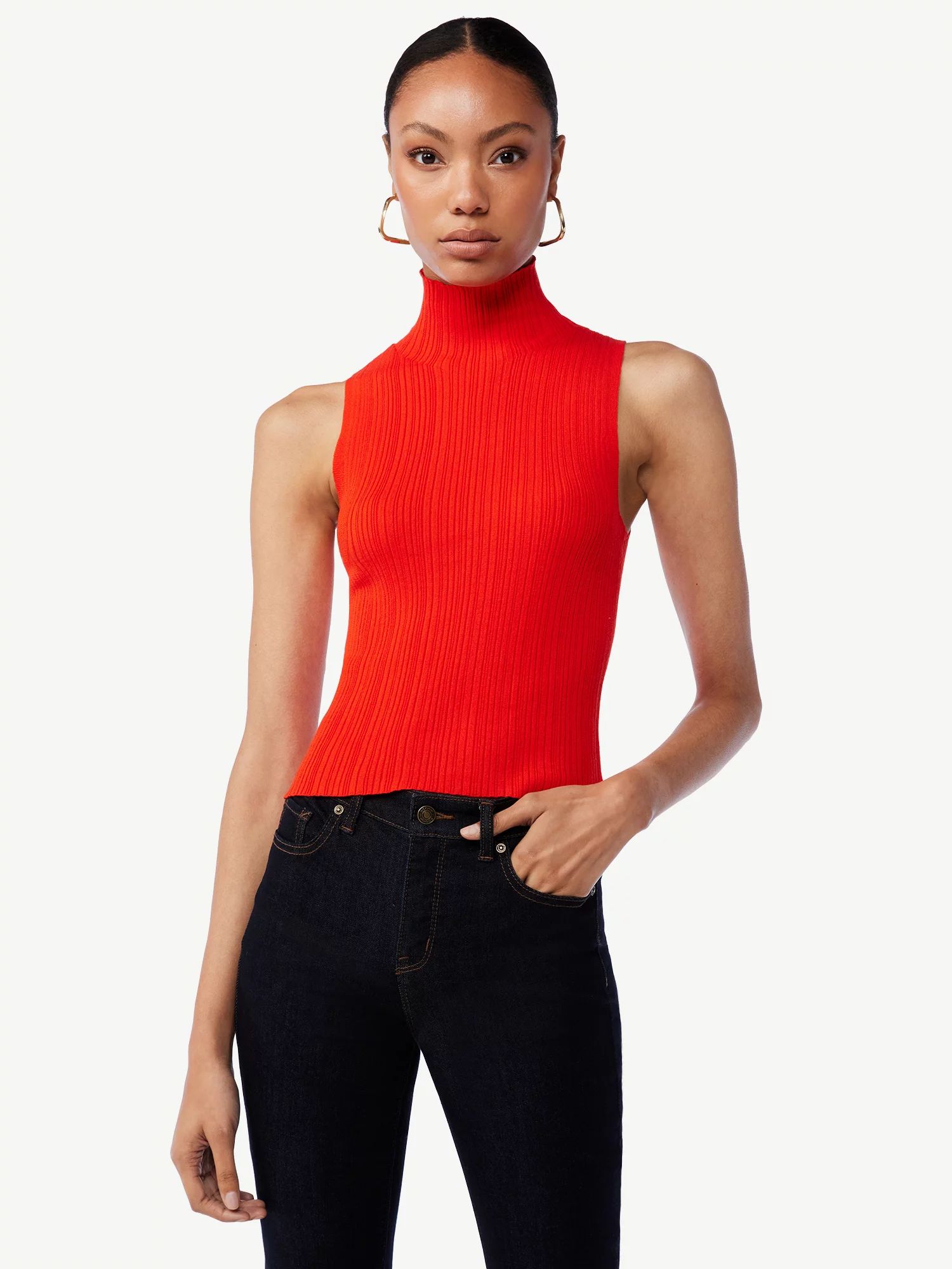 Scoop Women's Sleeveless Knit Turtleneck | Walmart (US)