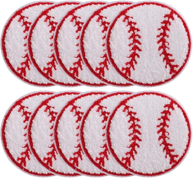 MAGICLULU Chenille Iron on Baseball Patch 10pcs Baseball Softball Embroidered Sew On Patches Deco... | Amazon (US)