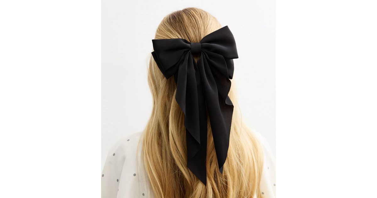 Black Satin Bow Hair Clip | New Look | New Look (UK)