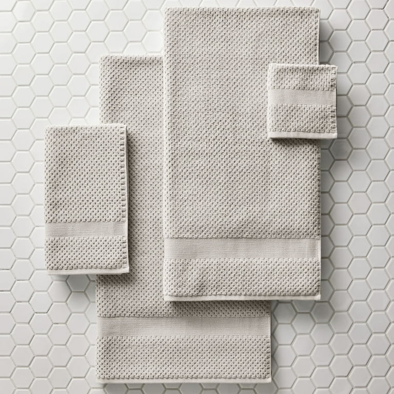 Better Homes & Gardens Signature Soft Cotton Popcorn Textured Hand Towel, Soft Silver | Walmart (US)