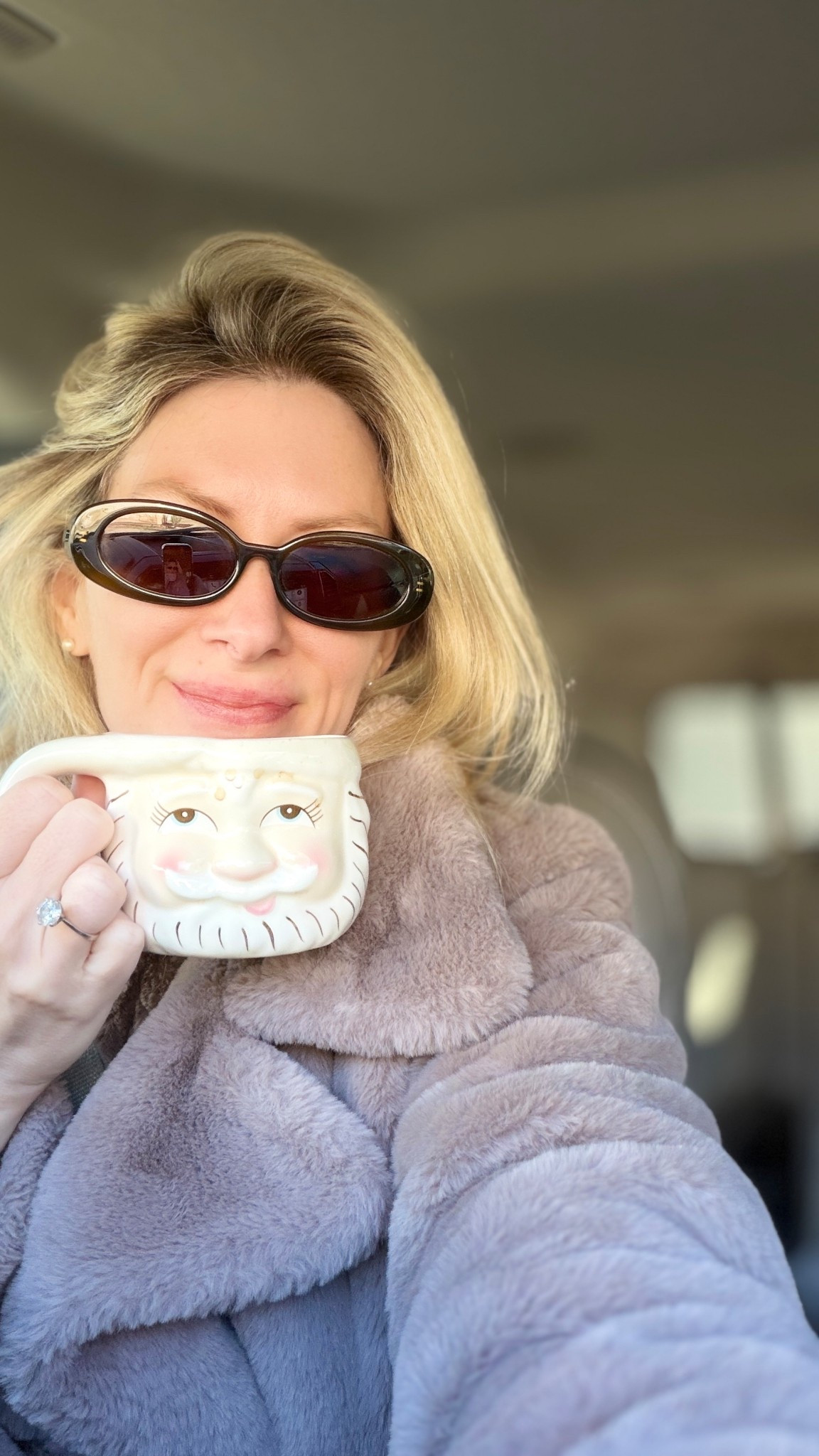 Santa mug and teddy coat life. 

#LTKHoliday #LTKootd #LTKGiftGuide
