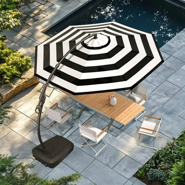 Grand Patio 11 ft Outdoor Umbrella with Base, Large Aluminum Cantilever Offset Umbrella for Patio... | Walmart (US)