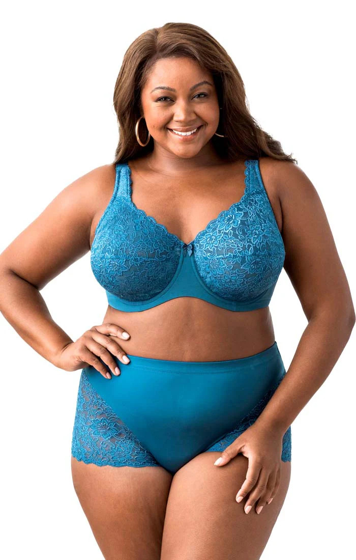 Elila Women's Plus Size Lacey Curves Underwire Bra, Full Coverage Supp | She's Got Curves