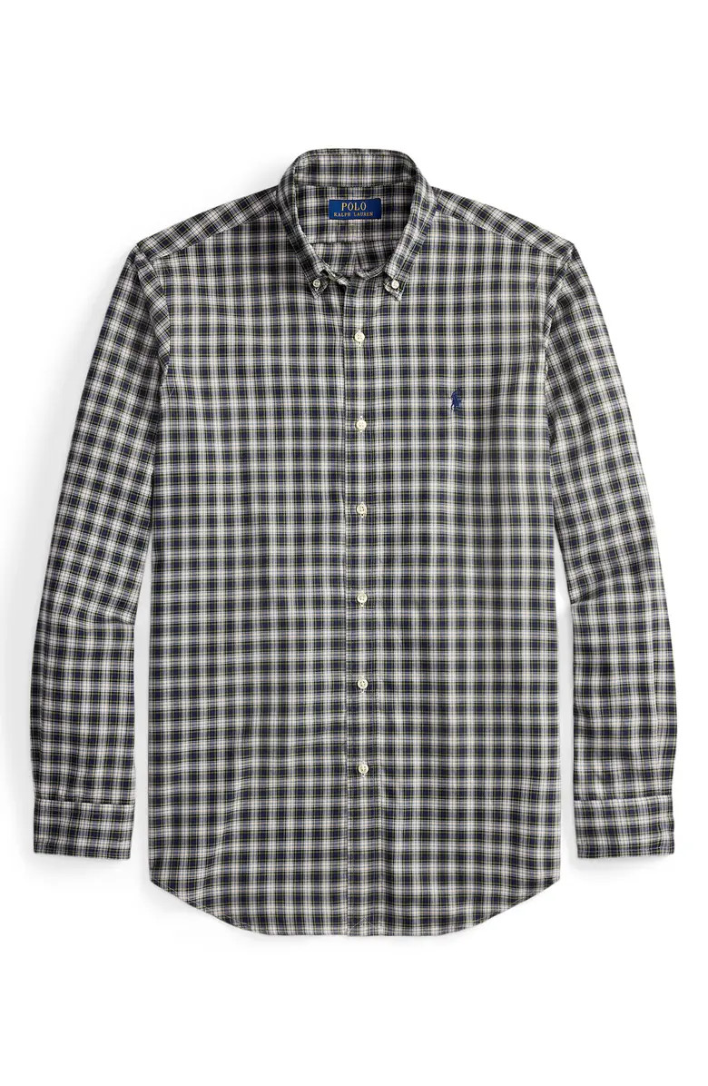 Polo Ralph Lauren Classic Fit Gingham Sanded Twill Button-Down Shirt | Nordstrom | Nordstrom