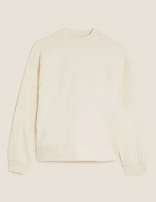 Pure Cotton High Neck Sweatshirt | Marks & Spencer (UK)