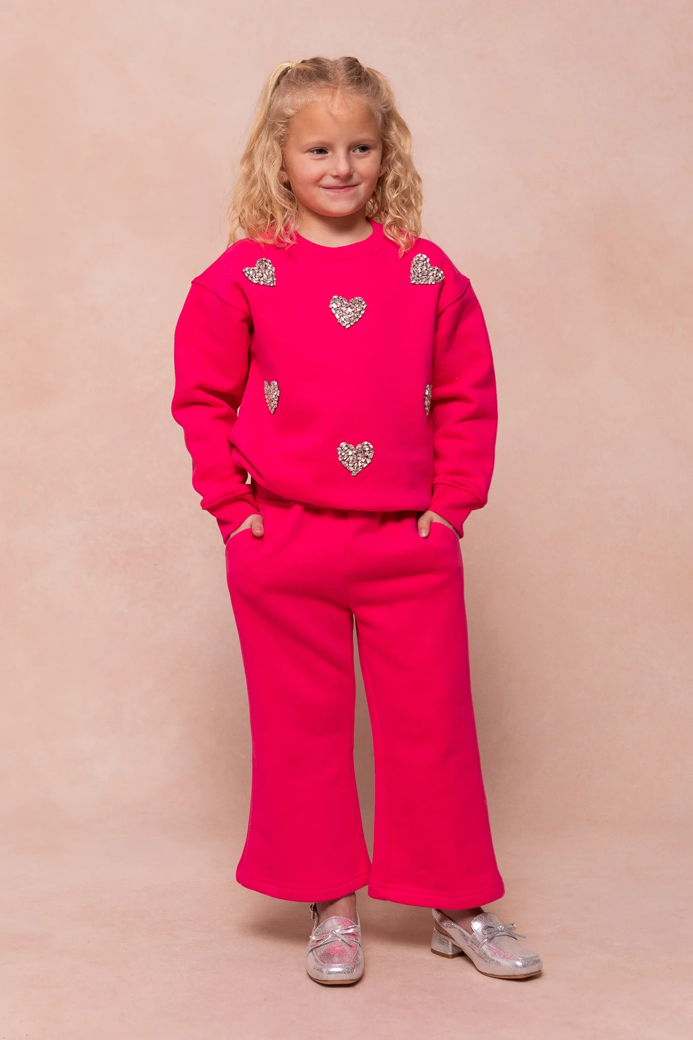Mini Ivy Jewel Heart Sweatshirt in Pink | Ivy City Co