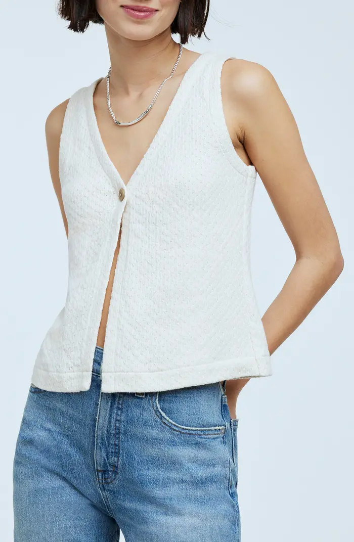 Pointelle Single Button Vest | Nordstrom