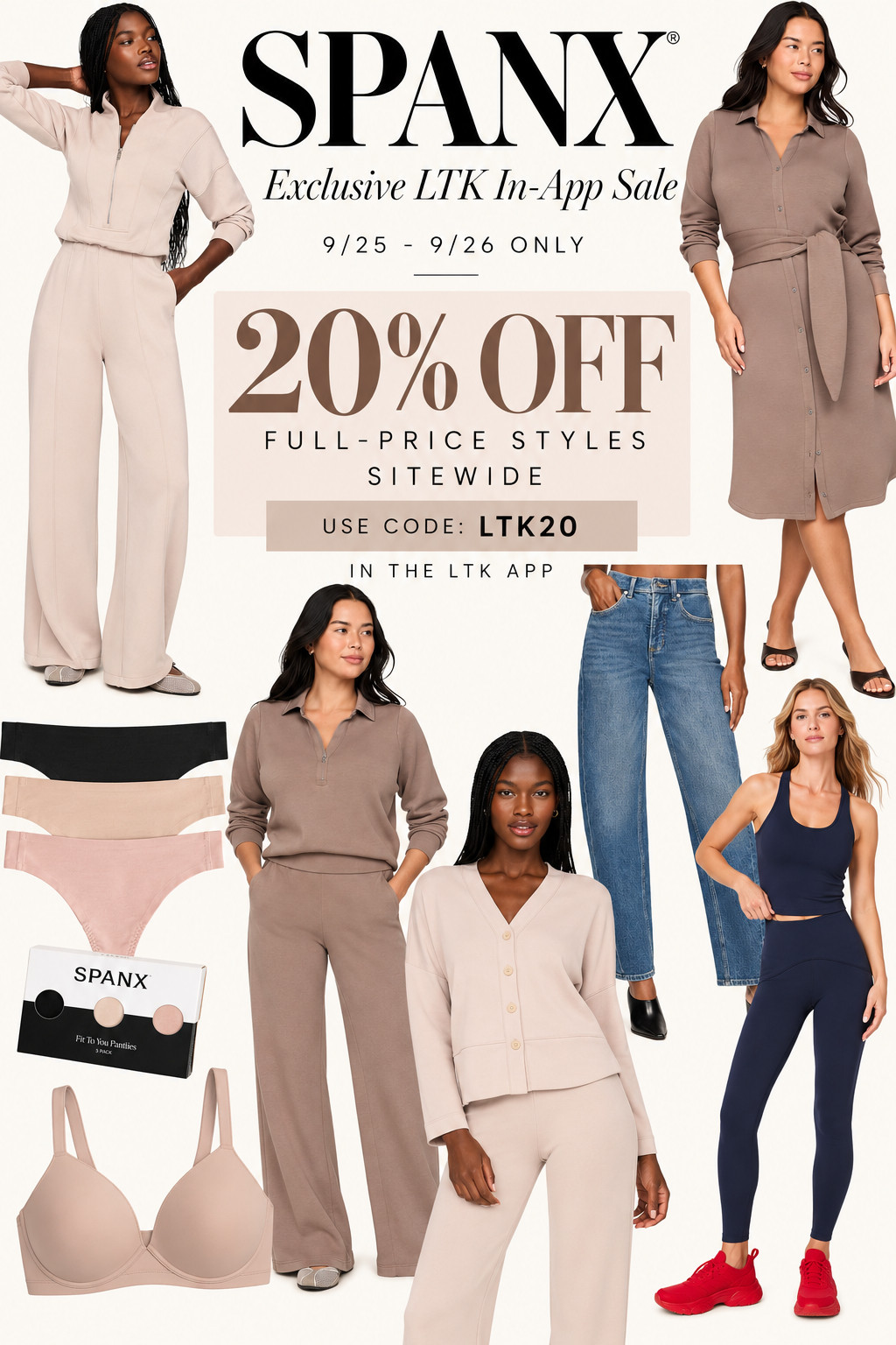 SPANX is having an exclusive LTK sale, and this is a good one. Today through 9/26, get 20% off full-price styles sitewide in the LTK app with code LTK20. AirEssentials, denim, bras, activewear and all the SPANX favorites I keep sharing are included. Shop through my LTK links to access the offer. 

 