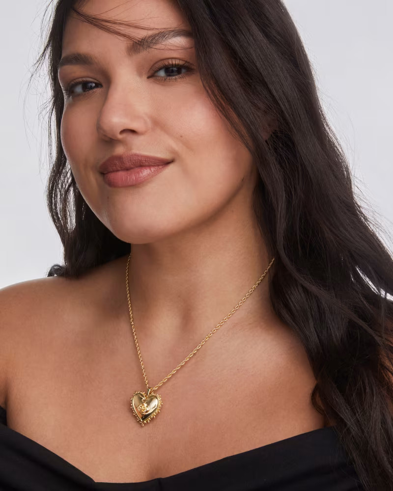 Mallory Rose Gold Locket Short Pendant Necklace | Kendra Scott