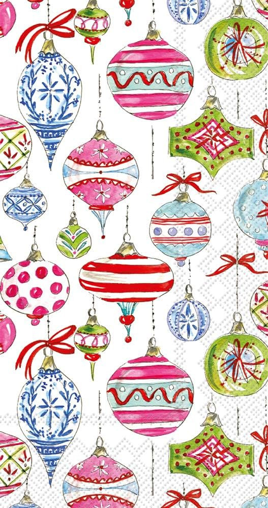 Boston International Rosanne Beck 3-Ply Paper Napkins, 16-Count Guest Size, Merry Vintage Ornamen... | Amazon (US)