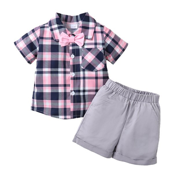 KIMI BEAR Baby Boys Shorts Outfits 2T Toddler Boys Spring Summer Clothes Casual Checked Print Lap... | Walmart (US)