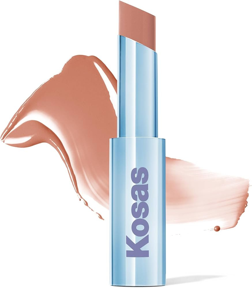 Kosas Wet Stick Moisturizing Shiny Sheer Lipstick with Ceramides, Hyaluronic acid, Peptides and M... | Amazon (US)