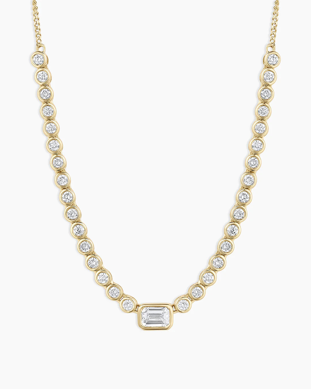 Lab Grown Diamond Emerald Charm Row Necklace | Gorjana