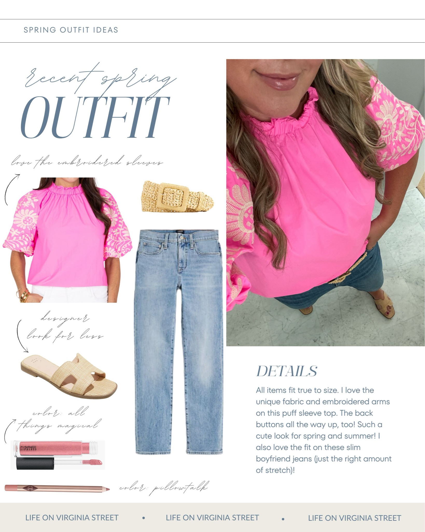 *Use code LIFEON15 for 15% off this top and other items sitewide* Loving this colorful new top from Avara! The material is so unique, and I love the embroidered puff sleeves and buttons that go down the back! Such a cute spring and summer top. Also linking my new raffia belt, slim boyfriend jeans (the perfect amount of stretch), raffia slide sandals and favorite lip gloss. Everything fits true to size!
.
#ltkfindsunder100 #ltkover40 #ltkmidsize #ltksalealert #ltkfindsunder50 #ltkstyletip #ltkseasonal #LTKstyletip 

#LTKFindsUnder100 #LTKOver40 #LTKMidsize