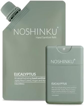 Noshinku Eucalyptus Pocket Hand Sanitizer Refill Kit: Refill Pouch + Sprayer Bundle | Organic Ant... | Amazon (US)
