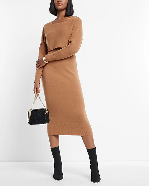 Two Piece Sweater Midi Dress | Express