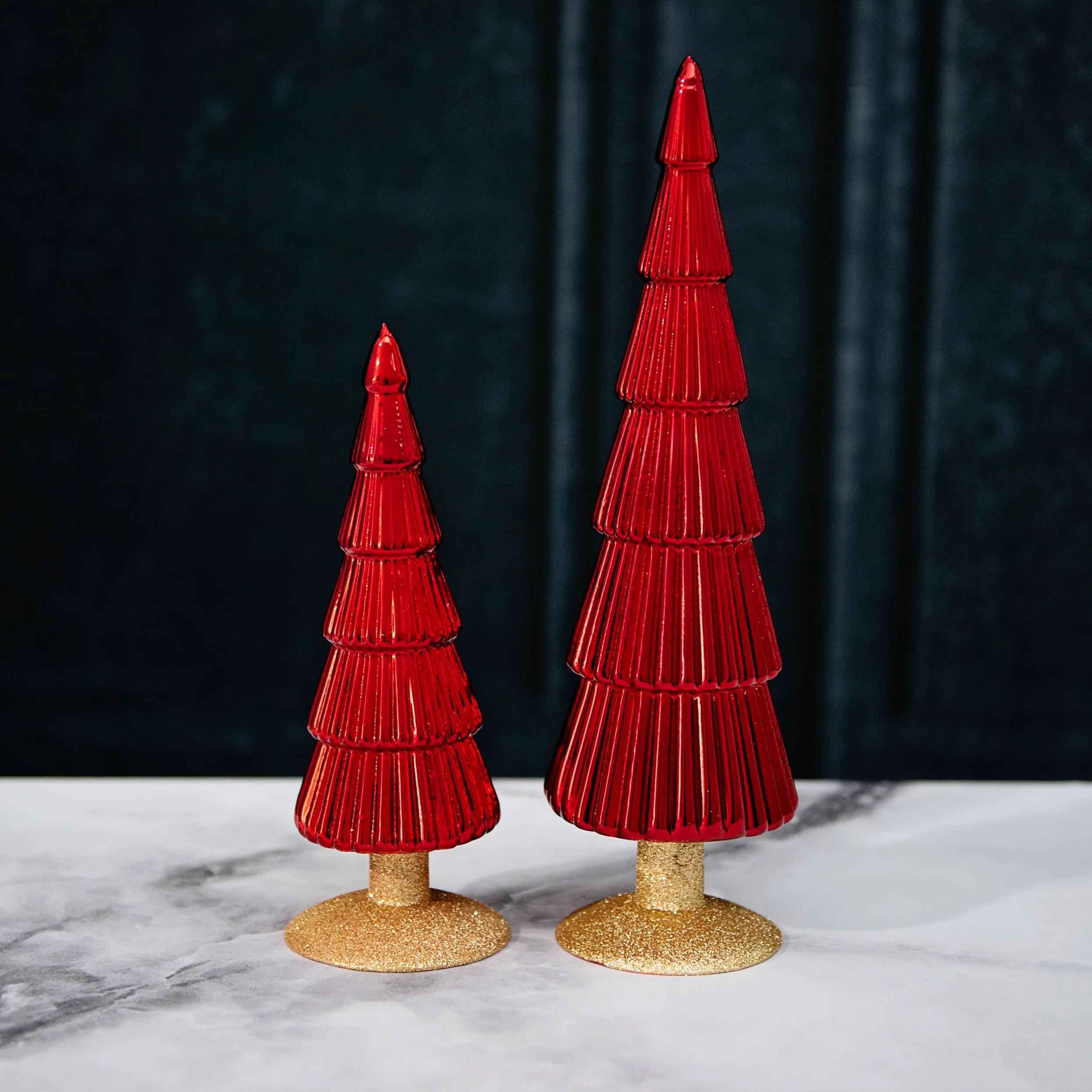 Alpine Glass Tree w/ Gold Glitter Base | Modern Locke