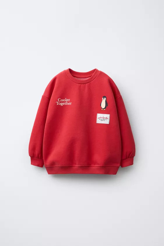 FLOCKED PENGUIN SWEATSHIRT | Zara US