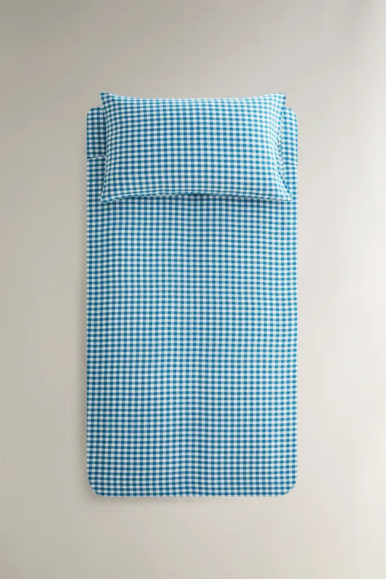 KIDS' CHECKED CHIFFON DUVET COVER | Zara US