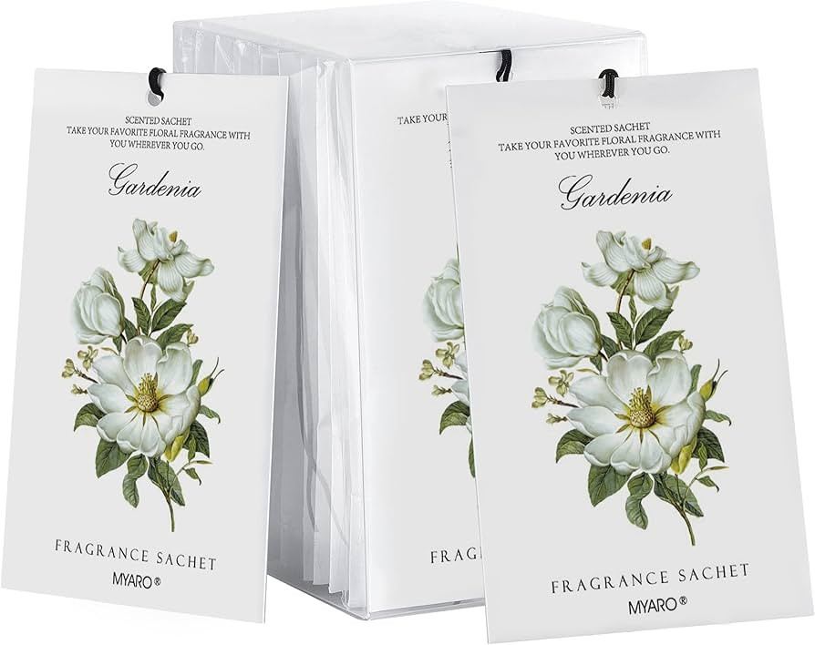 MYARO 12 Packs Gardenia Scented Sachets for Drawer and Closet, Long-Lasting Home Fragrance Sachet... | Amazon (US)