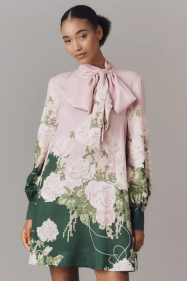 The Caroline Tie-Neck Mini Dress by Maeve | Anthropologie (US)