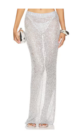 Shanti Maxi Skirt in Silver | Revolve Clothing (Global)