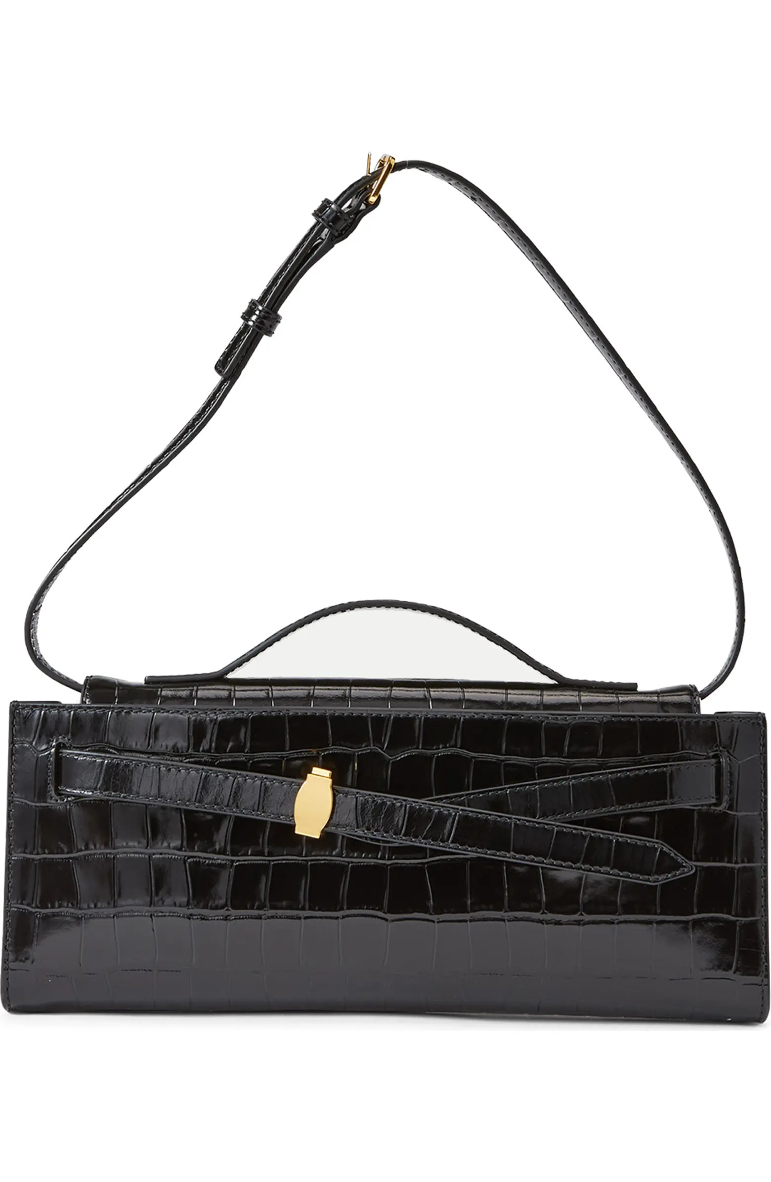 Veronica Beard Dash Croc Embossed Leather Shoulder Bag | Nordstrom | Nordstrom